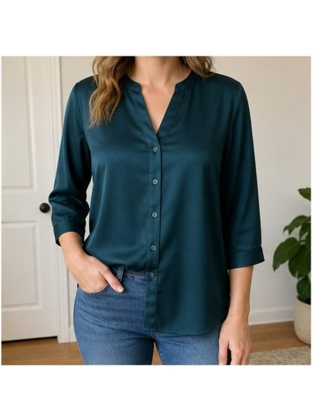 Teal Puff Sleeve Top